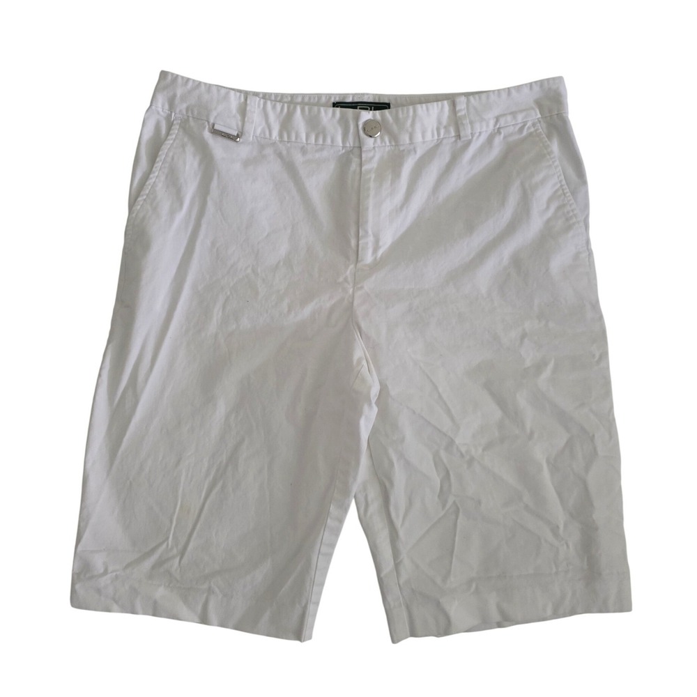 Lauren Active Ralph Lauren White‎ Bermuda Shorts Womens Size 10 Cotton Stretch